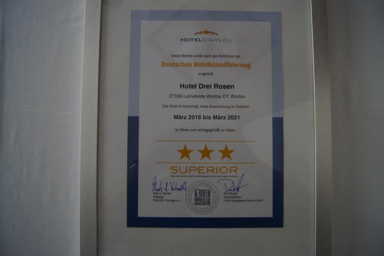 Hotel "Drei Rosen" Ohg Regina & Hans - Peter Fassbinder Leinefelde-Worbis Exteriör bild